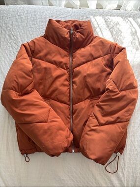 H&M Rust Orange Quilted Puffer Jacket
